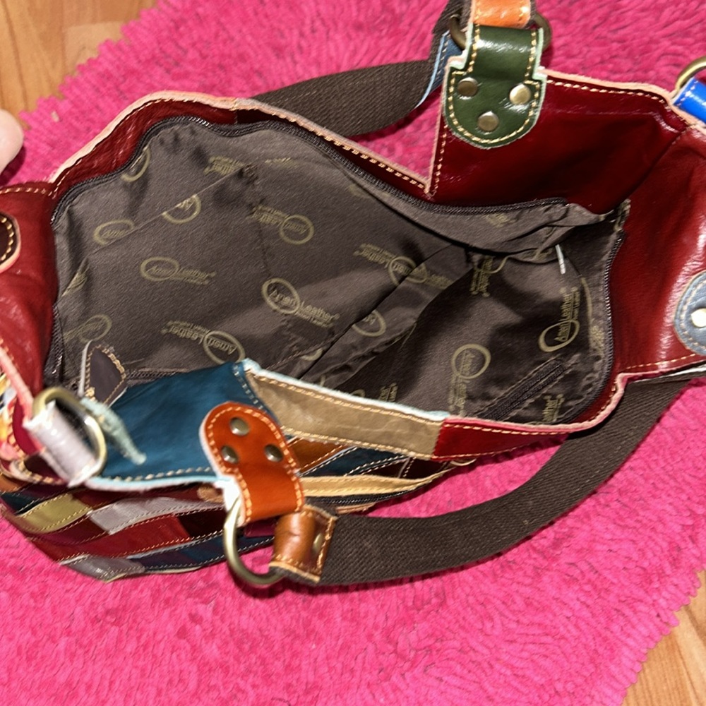Gorgeous Multi Colored Ameri Leather Hobo Bag! - image 4